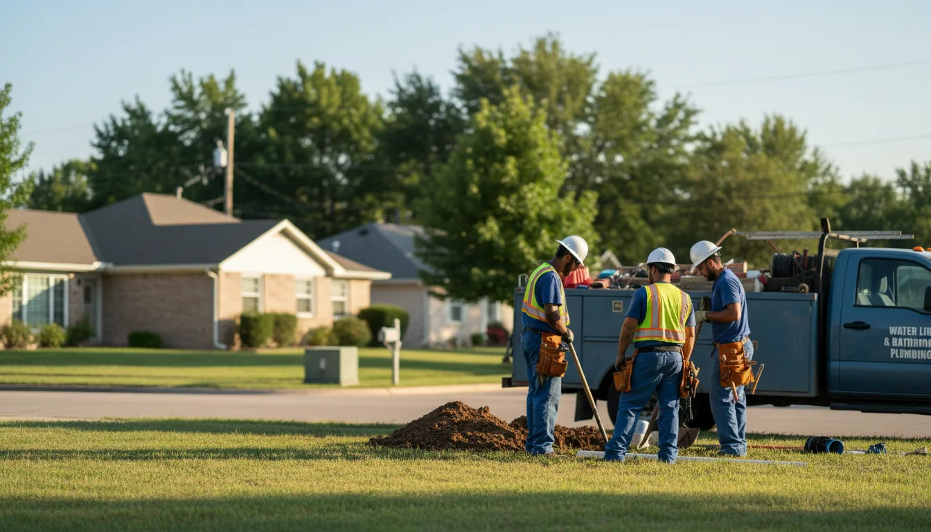 Residential water line and bathroom plumbing service in Chester, UT